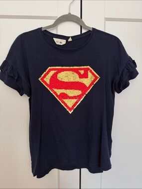 GAP Kids DC Superman Navy Short-Sleeve Tee with Red & Gold Sequin  Emblem